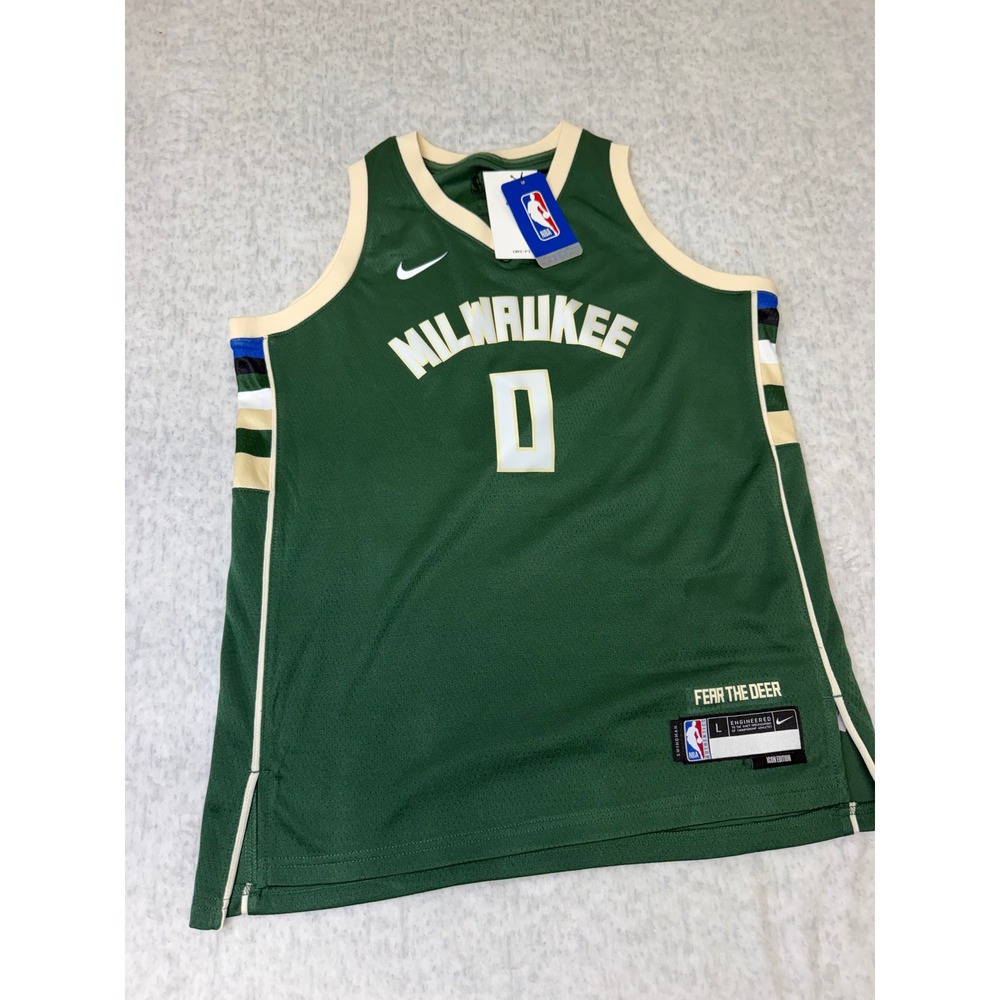Nike Milwaukee Bucks Damian Lillard Jersey Kids‎ Large 14-16 Green Icon Edition